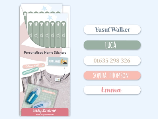 Small Stick On Name Labels (for equipment) – one colour 