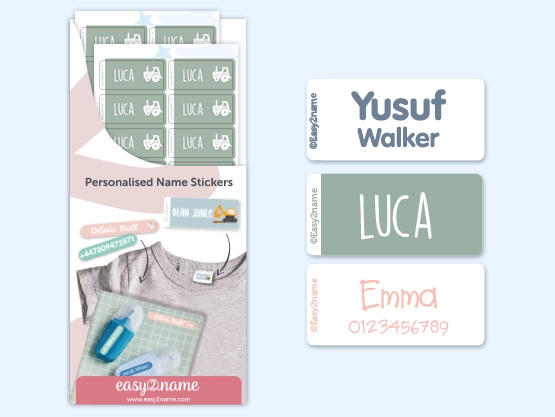 Stick On Name Labels (for clothes) - one colour