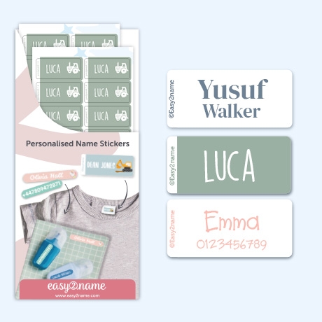 Stick On Name Labels (for clothes) - one colour