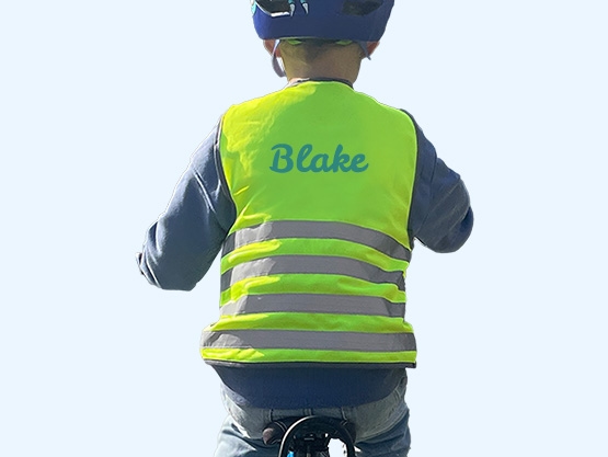 Fluorescent safety vest child with name - Basic