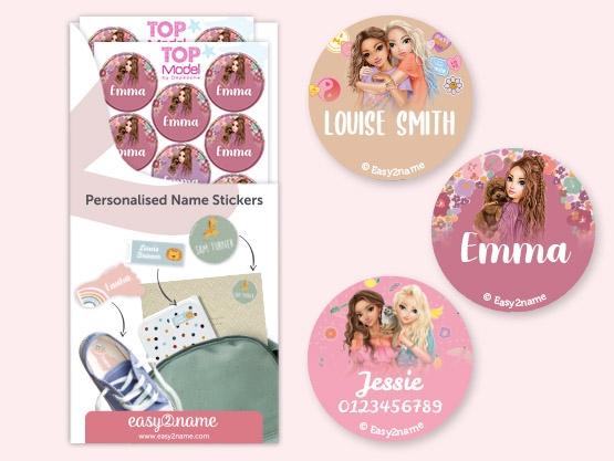 Topmodel Round name labels