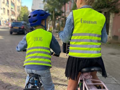 Fluorescent safety vest child with name - Basic