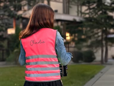 Fluorescent safety vest child with name - Basic