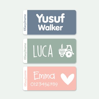 Stick On Name Labels (for clothes) - multicolour