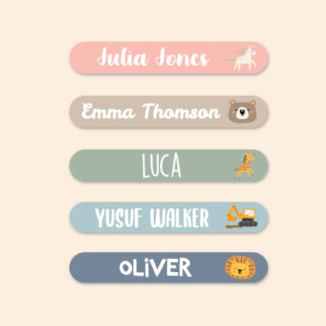 Themed Small Name Stickers (for Equipment)