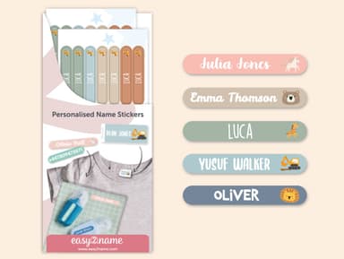 Themed Small Name Stickers (for Equipment)