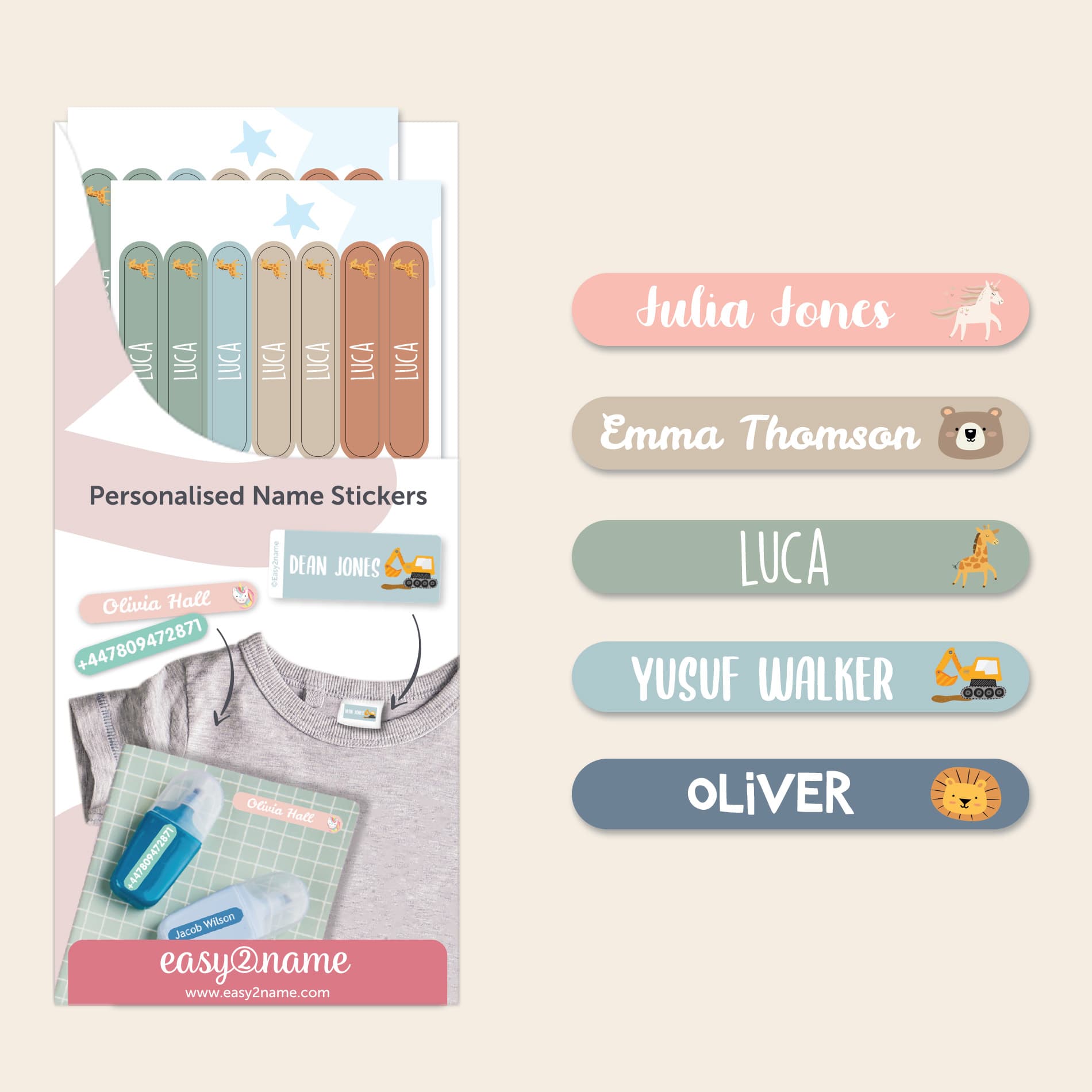 Mini Name Stickers - Theme 