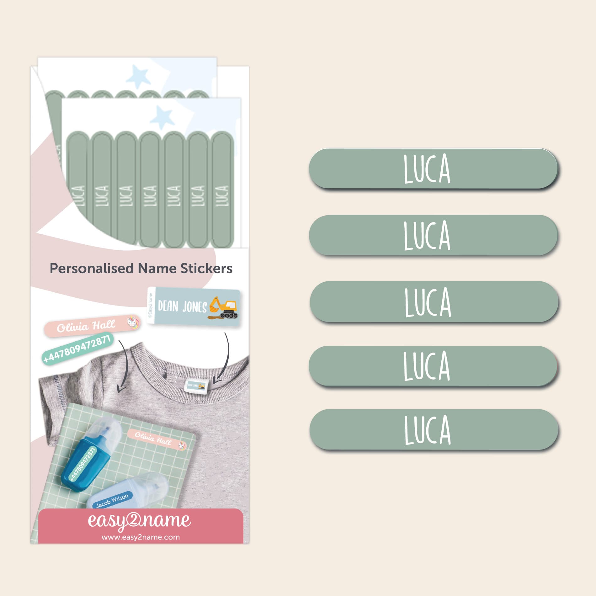 Mini Name Stickers  – One Colour 