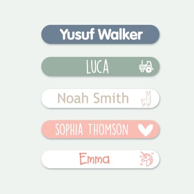 Small Stick On Name Labels (for equipment) – multicolour