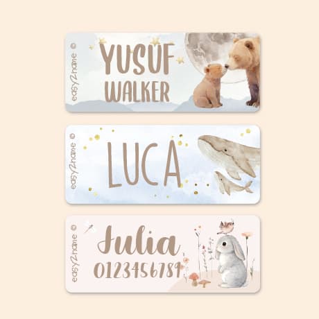 Small Watercolour Name Stickers
