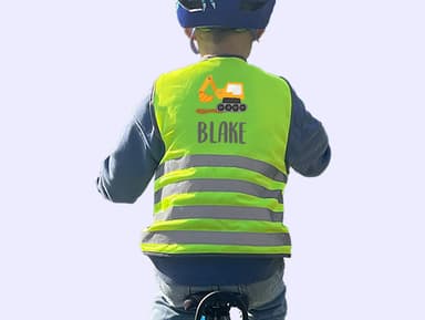 Fluorescent safety vest child with name - Theme