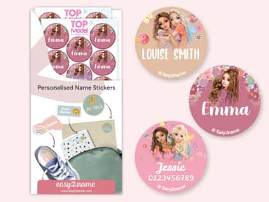 Topmodel Round name labels