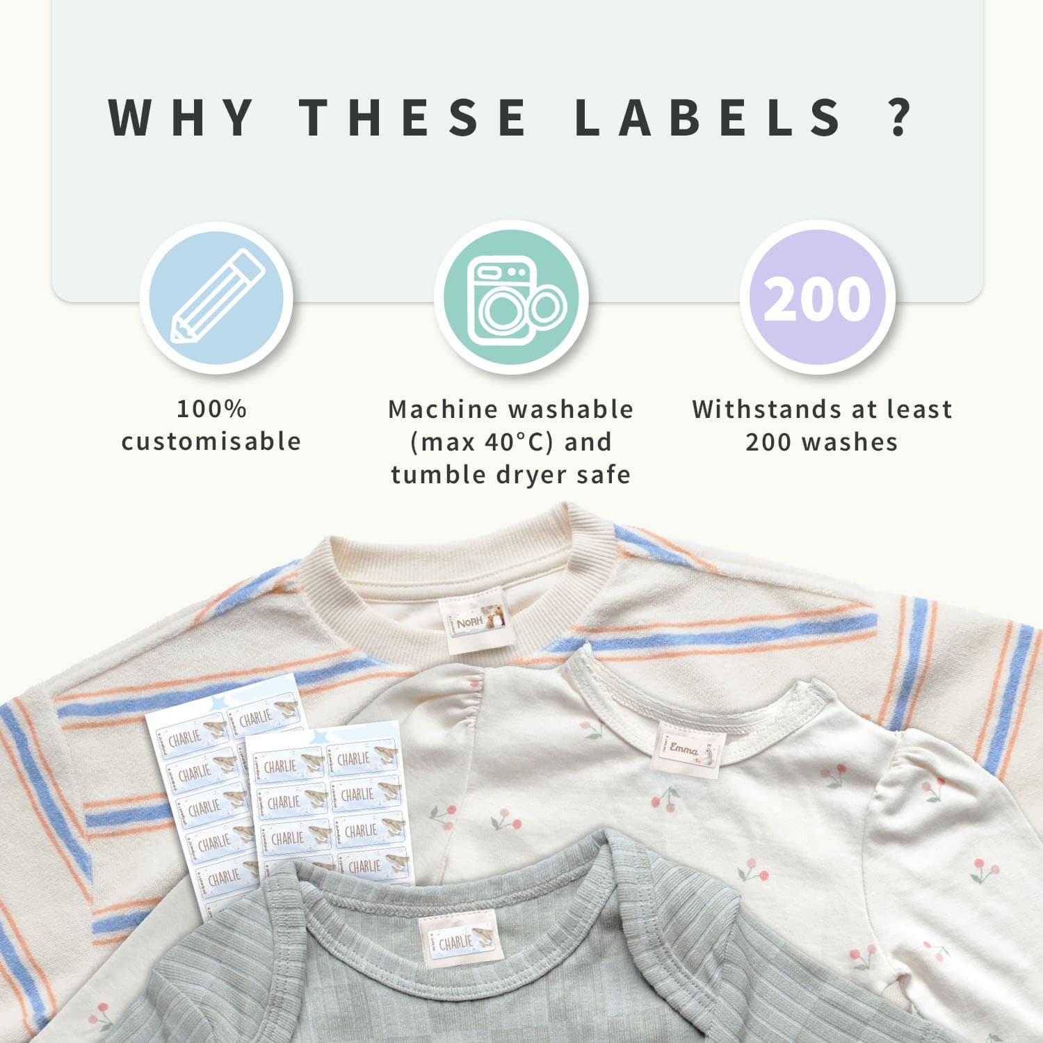 Watercolour clothing stickers