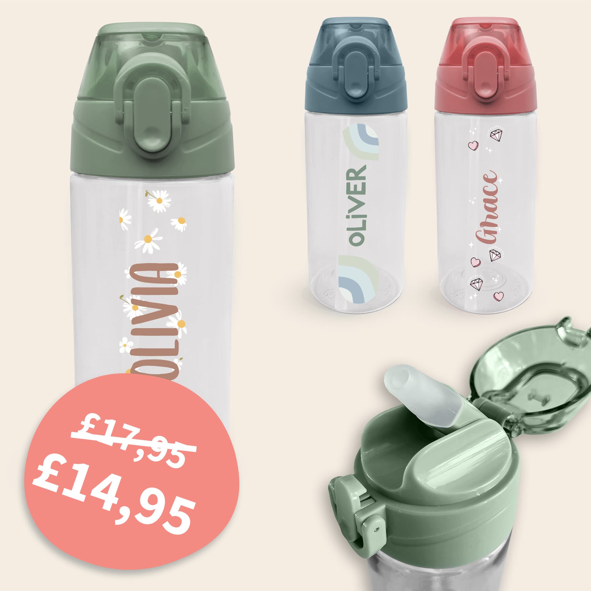 Water Bottle with Name and Design