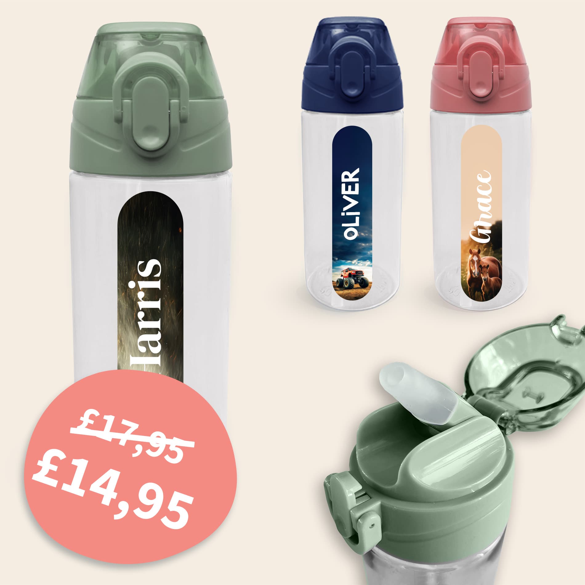 Drinking Bottle With Name - Real World