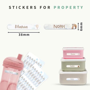 Mini Watercolour Name Stickers