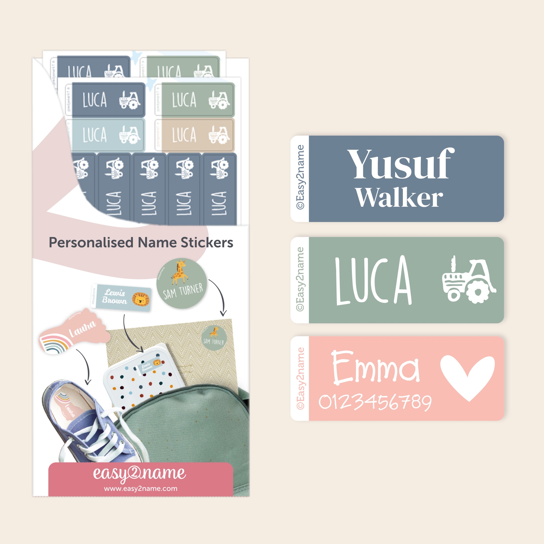Small Name Stickers – Multicolour