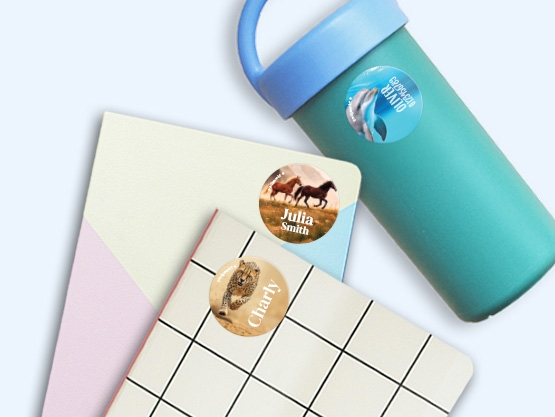 Round Name Stickers - Real World