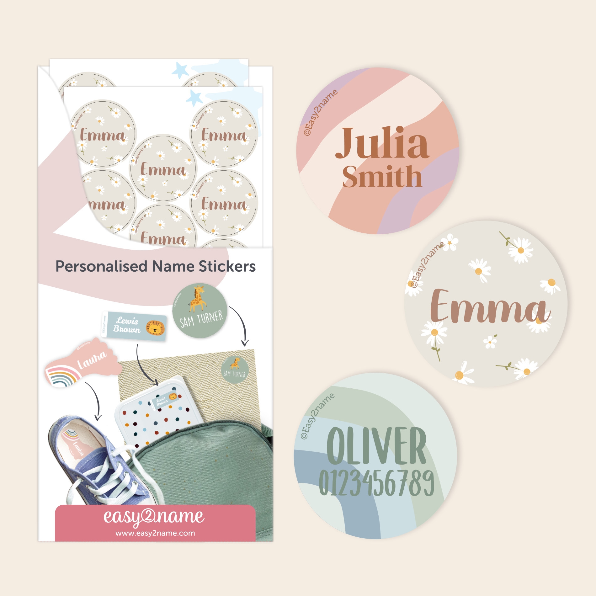 Round Name Stickers - Design