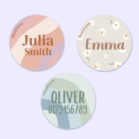 Round Name Stickers - Design