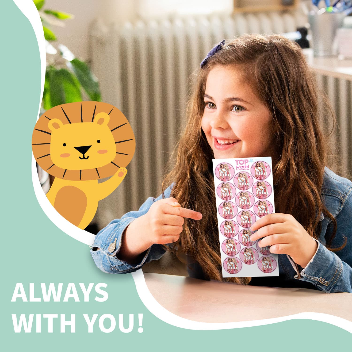 Round Name Stickers - Topmodel