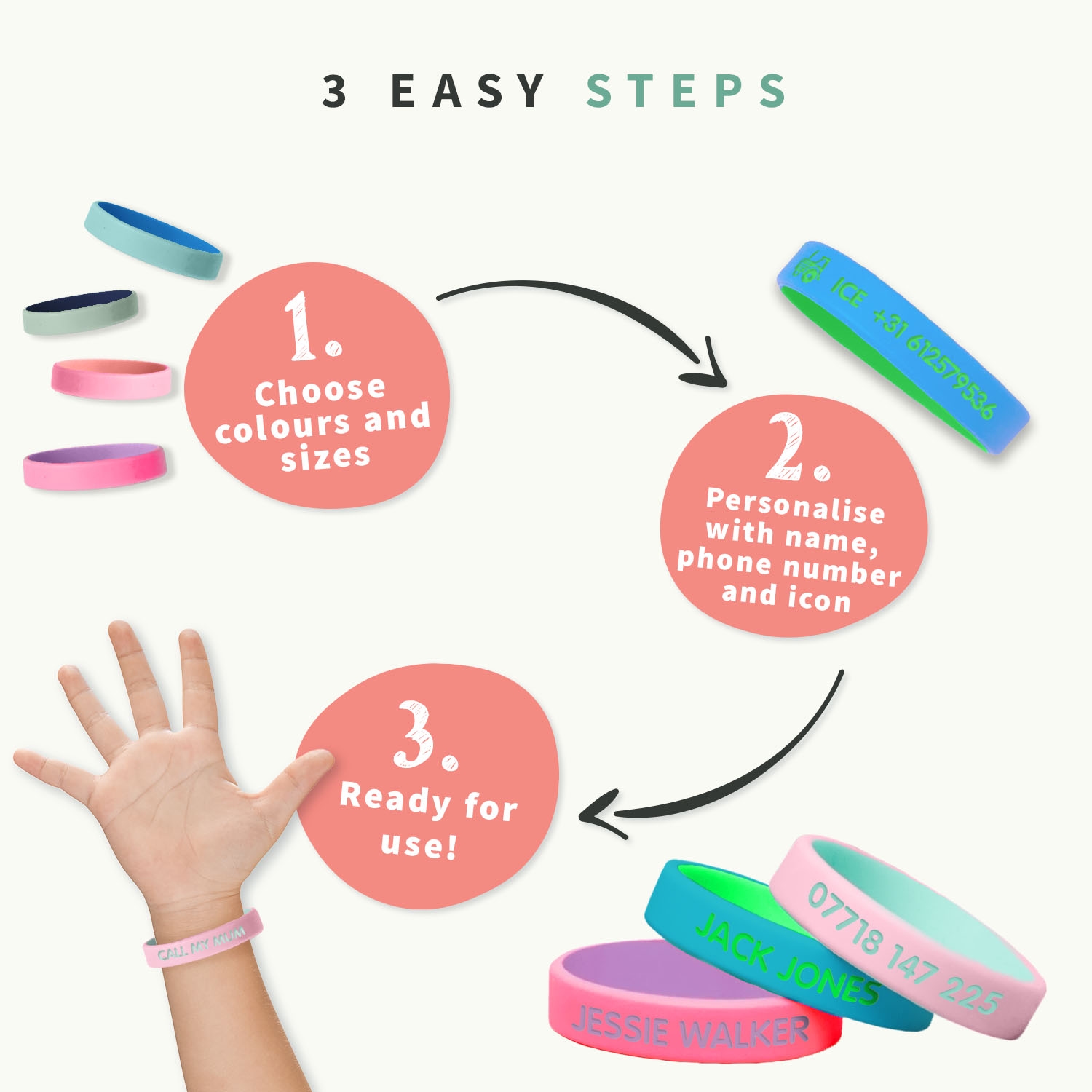 SOS Wristband for Children – Two-Tone