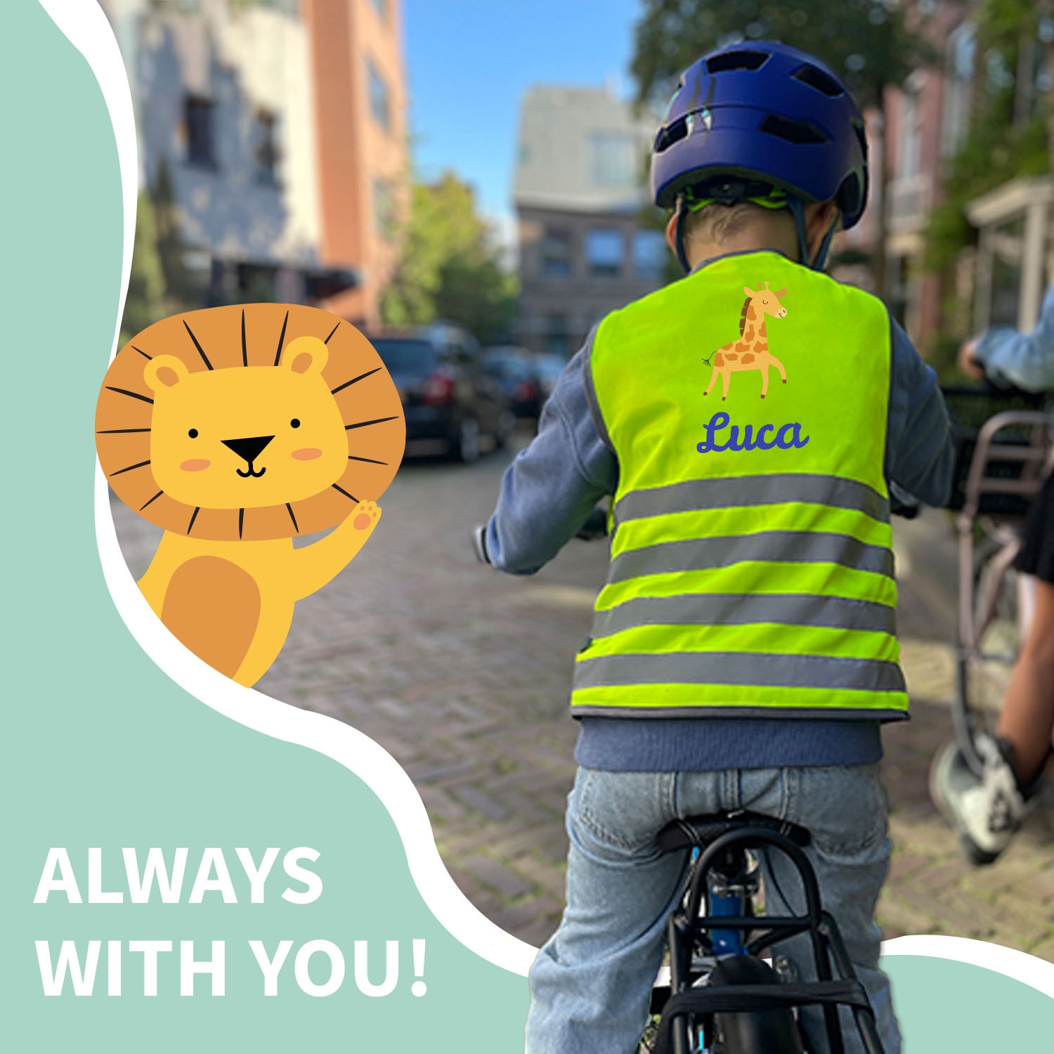 Fluorescent Safety Vest Child With Name - Theme